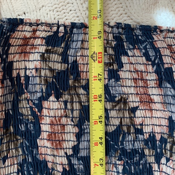 Pink Blush Blue Floral Off Shoulder Smocked Wrap Maternity Dress, postpartum too - Picture 9 of 9